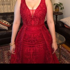 Red Gown- Red Dress - Prom- Couture - Size 8